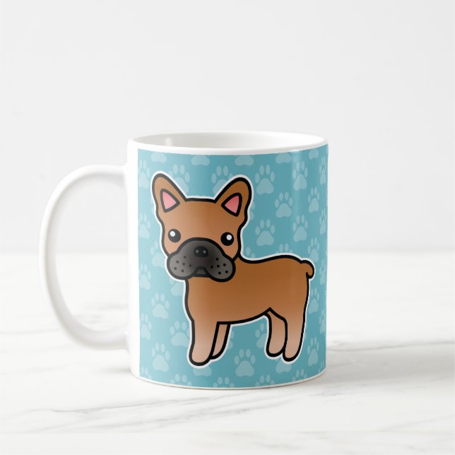 Mug Bouvier français rouge de dessin animé (Gauche)