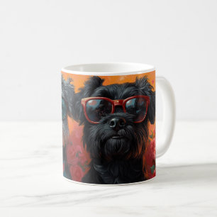 Mug Bouviers des Flandres Cœurs Roses Saint-Valentin