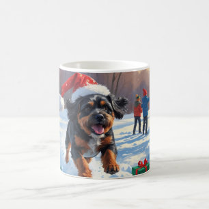 Mug Bouviers des Flandres Fête de Noël Scène de neige