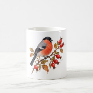 Mug Bouvreuil sur une branche de cynorhodon
