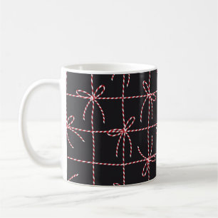 Mug Bow en corde rouge blanche, ruban couleur Twine et