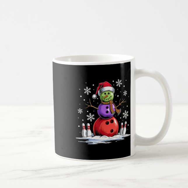 Mug Bowling Snowman Bowling Joueur Santa Hat Noël (Droite)
