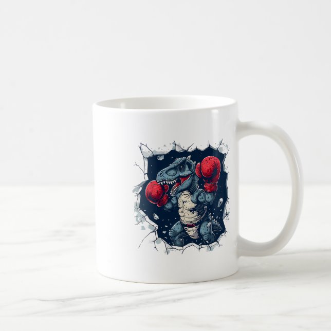 Mug Boxe Dinosaure Boxer T-rex Kickboxing Dino Boxe (Droite)