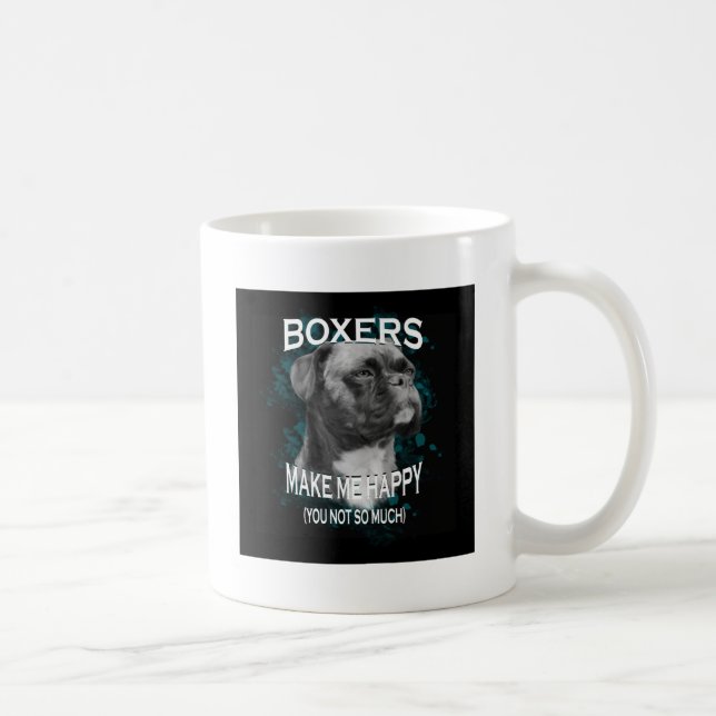 Mug Boxer Chien Amoureux des animaux Texte d'art (Droite)