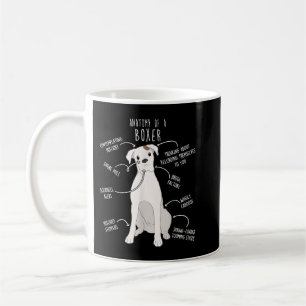 Mug Boxer Chien blanc Vérifier Anatomie Funny Mignonne