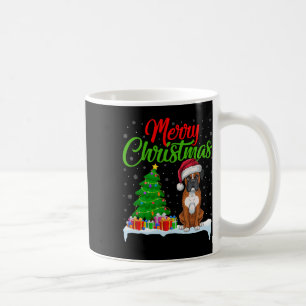 Mug Boxer Chien Feux de Noël Lumières Drôle Xmas Boxe