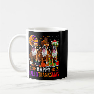 Mug Boxer Chien Heureux Hallothanksmas Halloween Noël