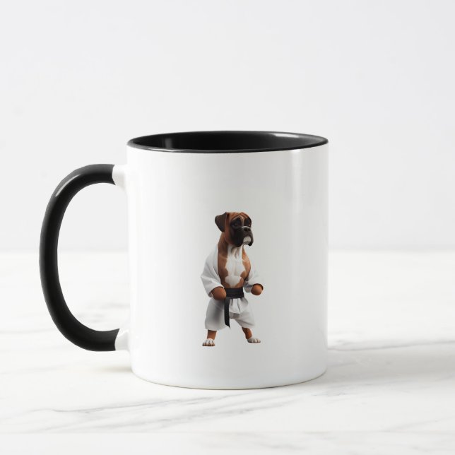 Mug Boxer Dog Jouer Karate, Boxer Dog Karate Joueur (Gauche)