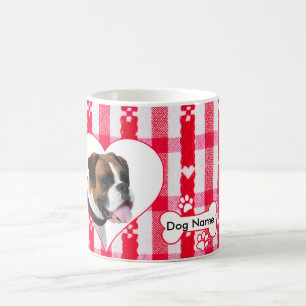 Mug Boxer en forme de coeur personnalisé Chien Coupe d