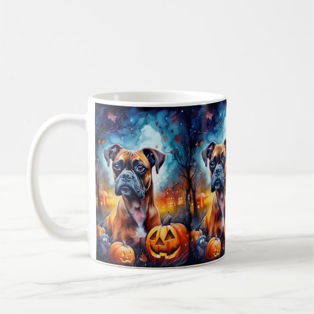 Mug Boxer Halloween avec la peur Citrouille (Gauche)