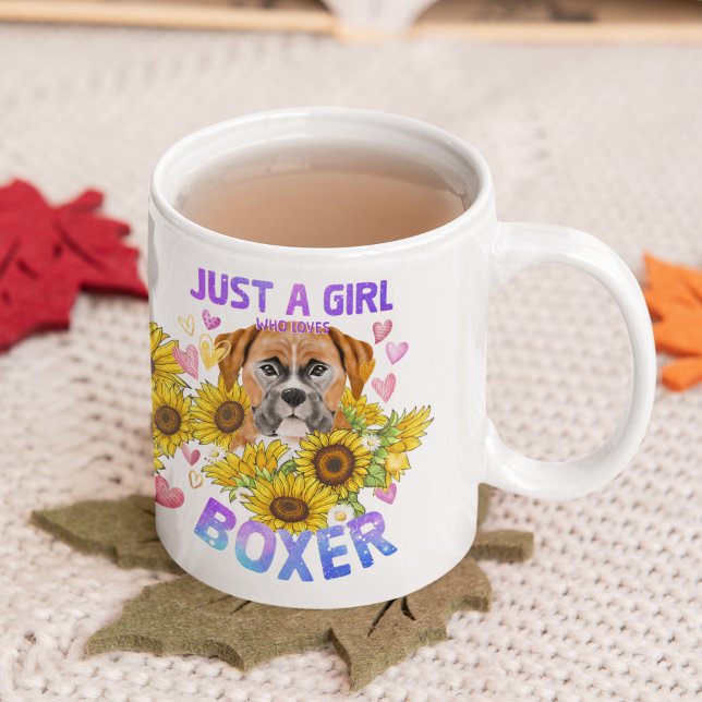 Mug Boxer Lover Sunflower Dog Trainer Floral (Créateur téléchargé)