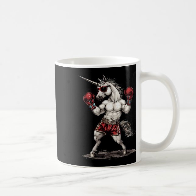 Mug Boxer Unicorn Avec Gants De Boxe Kickboxing Drôle (Droite)