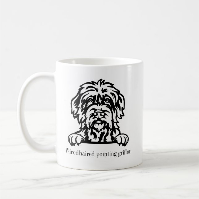 Mug bracelet pointant griffon chien nom personnalisé (Gauche)