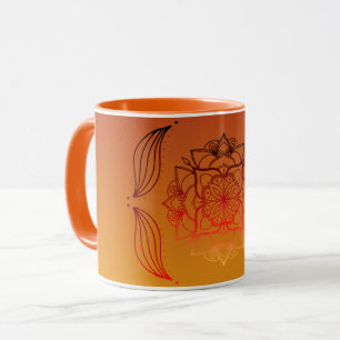 Mug Braises Éthérées – Œuvre d'art Florale Rouge et Or
