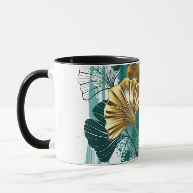 Mug Branche avec Feuilles d'or Ginko Biloba (Gauche)