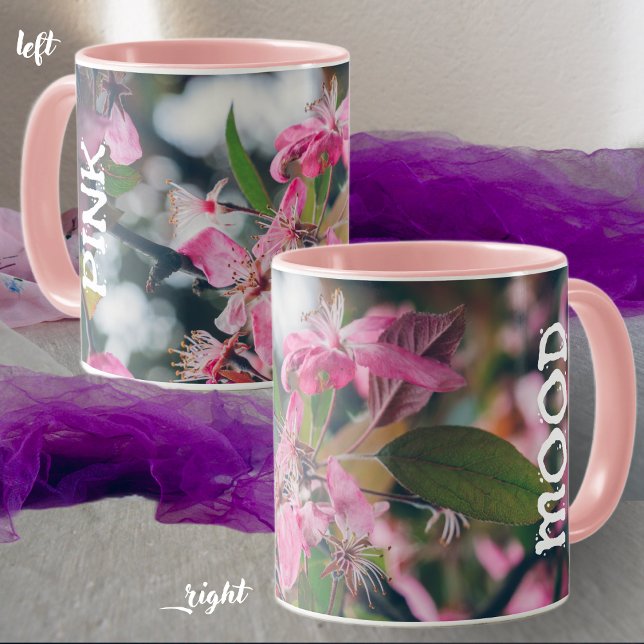 Mug Branche d'arbre de prune avec fleurs roses (Créateur téléchargé)