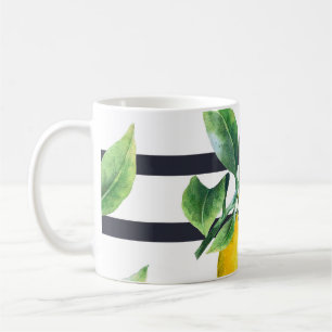 Mug Branche de citron : lisière d'aquarelle d'agrumes