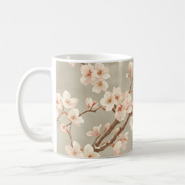 Mug Branche de Sakura Fleur de Cerisier Vintage (Gauche)