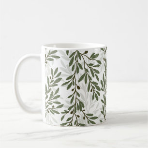 Mug Branche d'olivier vert Motif méditerranéen
