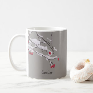 Mug Branches de baies d'hiver dans le nom de coutume