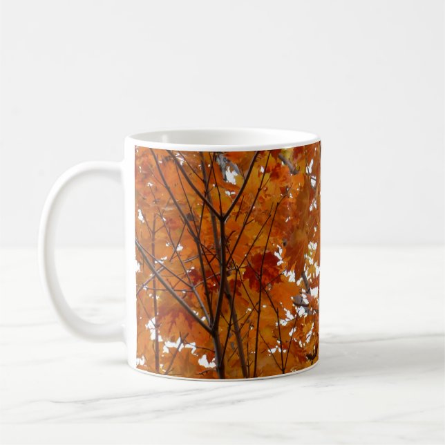 Mug Branches de Feuilles d'érable I Orange Automne (Gauche)