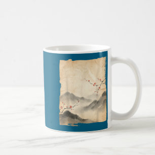 Mug Branches de fleurs de Sakura Peinture à l'encre ja