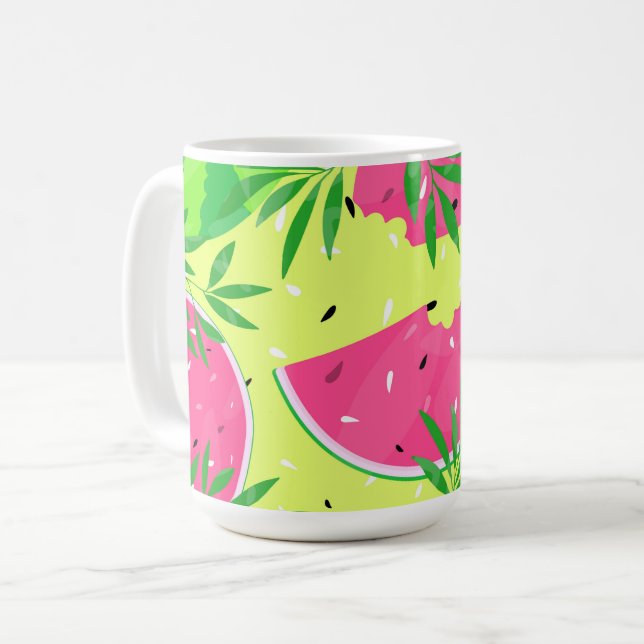 Mug Branches de pastèques d'été Bright Tropical (Devant gauche)