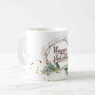 Mug Branches de pins d'hiver modernes fêtes de la cour