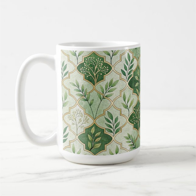 MUG BRANCHES ET VIGNES IRLANDAISES VERTES & OR (Gauche)