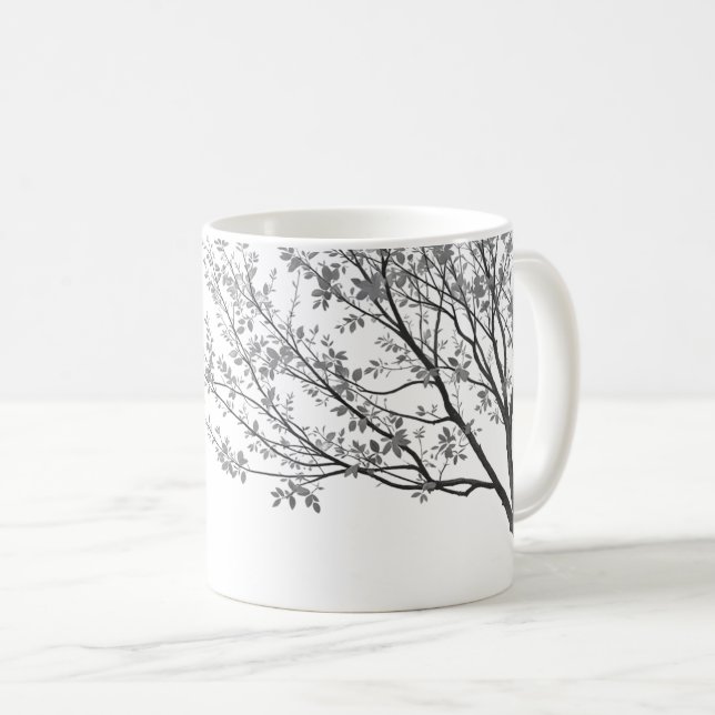 Mug Branches Noir et Blanc (Devant droit)