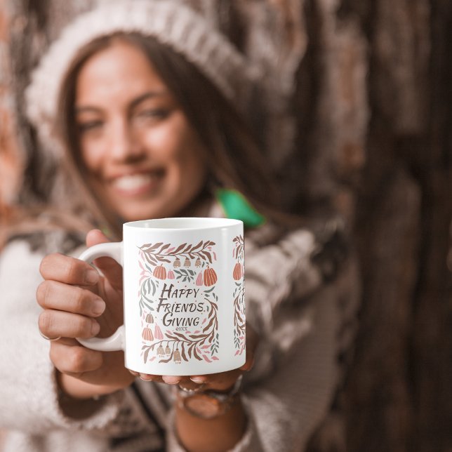 Mug Branches rétro feuille citrouilles tomber Thanksgi (Créateur téléchargé)
