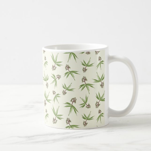 Mug Branches rouges sur crème - motif sans soudure. (Droite)