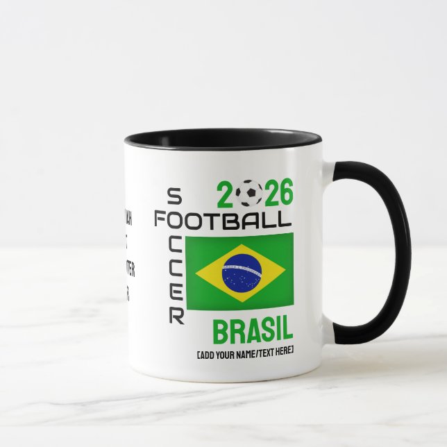 Mug BRASIL BRÉSIL Football Nom personnalisé 2026 TOUTE (Droite)