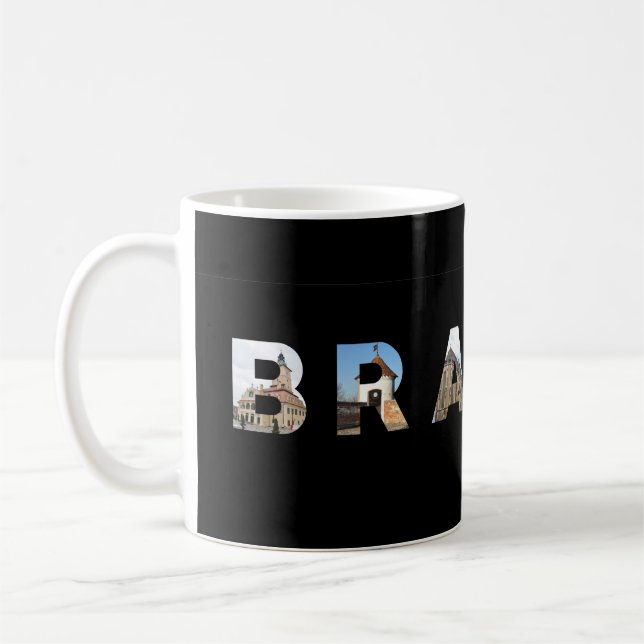 Mug brasov city romania symbole de nom intérieur (Gauche)
