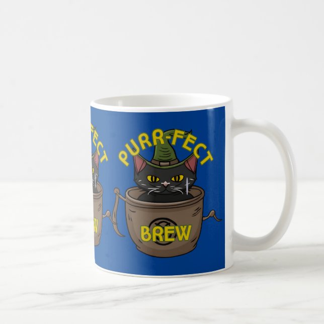 Mug brassée Purr-fect, Chat dans une coupe (Droite)