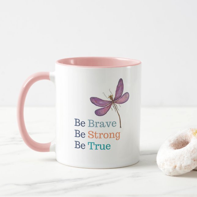 Mug Brave forte vraie libellule (Avec donut)