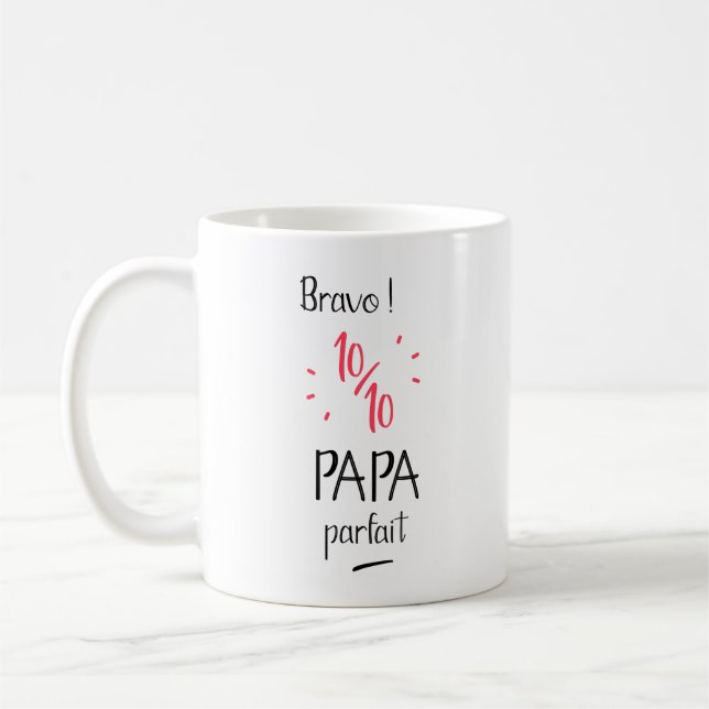 Mug Bravo 10 sur 10 papa parfait (Gauche)