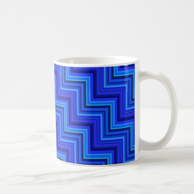 Mug Brayures bleues escaliers motif (Droite)
