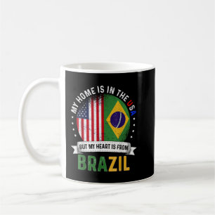 Mug Brazilian American Patriot Heart is from Brazil Fl