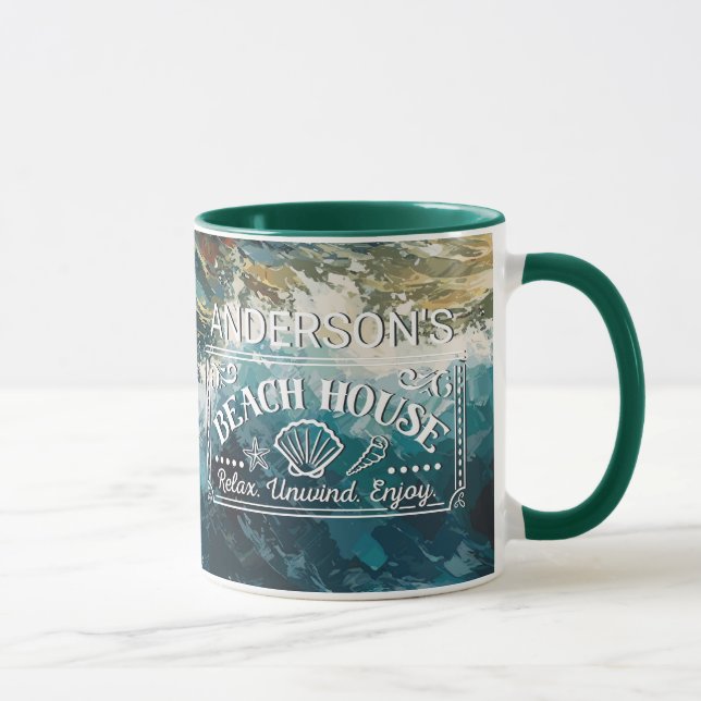 Mug Breaking Beach Waves thème Peinture (Droite)