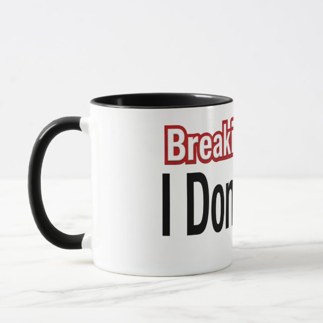 Mug Breaking News Je m'en fiche  (Gauche)