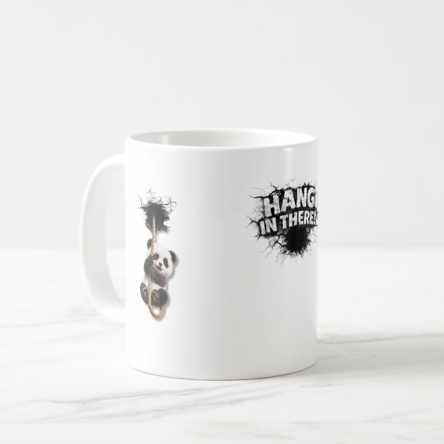 Mug Breakthrough Panda – Cute 3D Wall Illusion Art (Devant gauche)