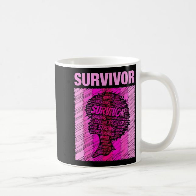 Mug Breast Cancer Survivor African American Woman Nk A (Droite)
