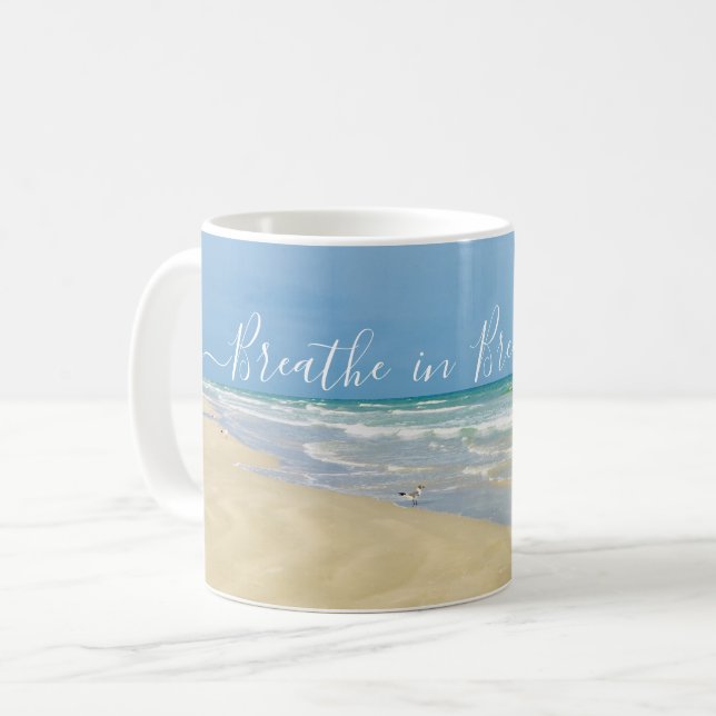 Mug Breathe in Breathe Out Belle plage Yoga (Devant gauche)