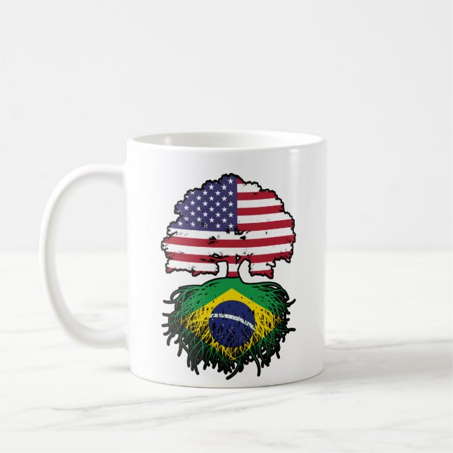 Mug Brésil Brésil Amérique États-Unis drapeau des raci (Gauche)