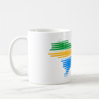 Mug Brésil carte frontière avec drapeau brésilien coul