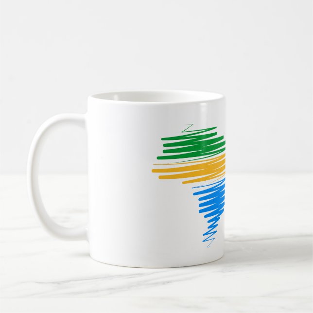 Mug Brésil carte frontière avec drapeau brésilien coul (Gauche)