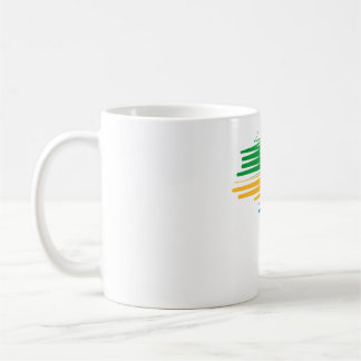 Mug Brésil carte frontière avec drapeau brésilien coul