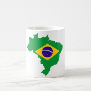 Mug brésil drapeau du pays forme brésilien