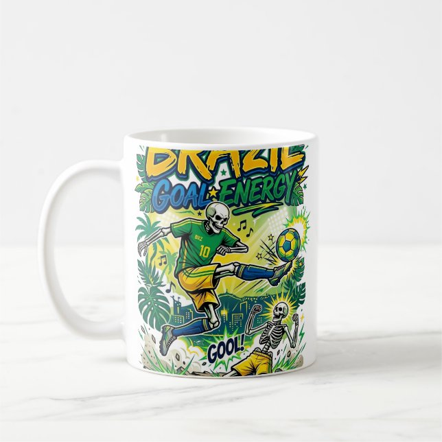 Mug Brésil Énergie Squelette Buteur Nations Creati (Gauche)